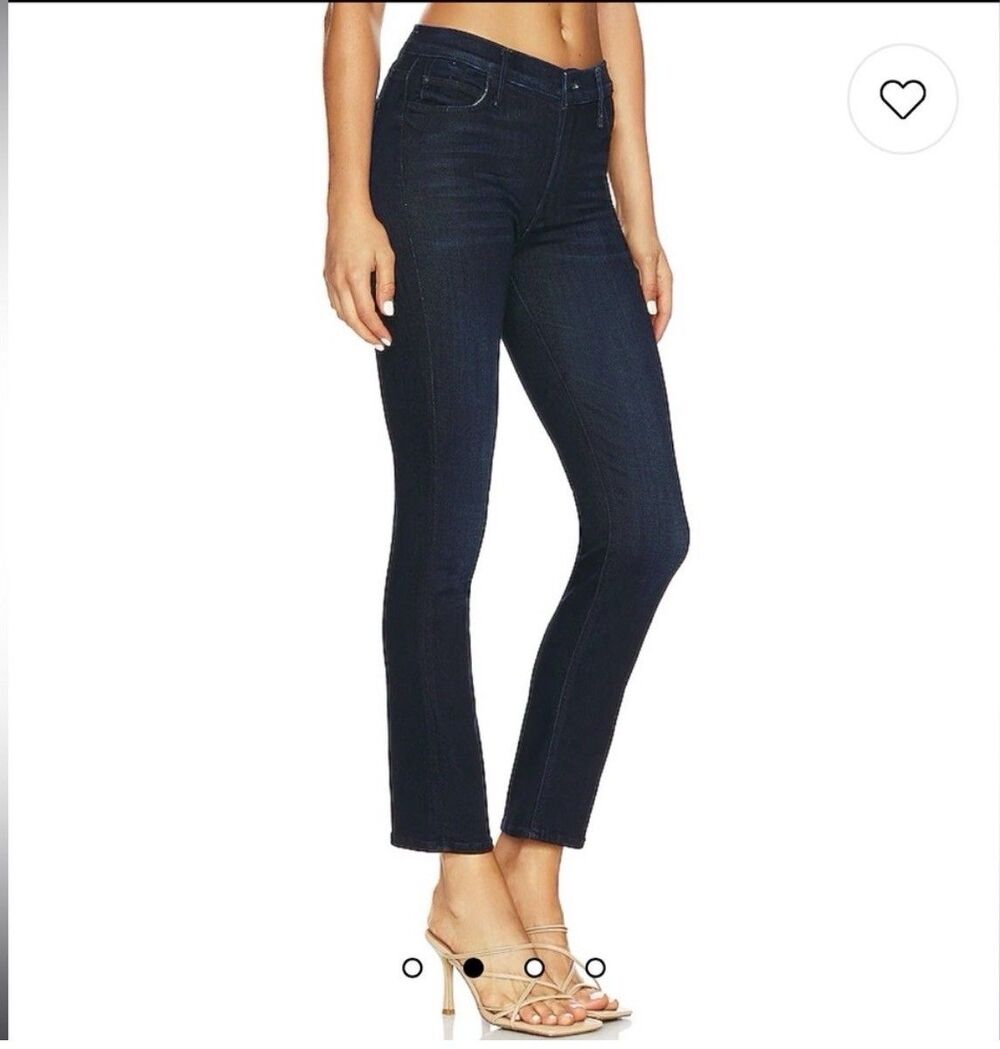 Mother The Mid Rise Dazzler Ankle Jeans Womens 24 Blue Dark Wash Stretch Denim
